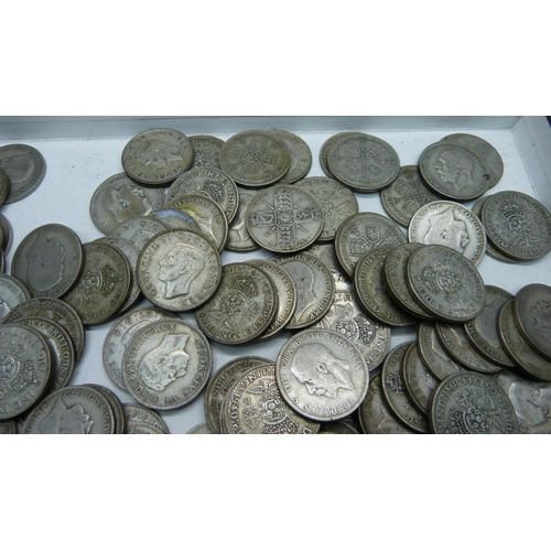 1055 - 1920 to 1946 GB two shillings/one florin coins, 1111g