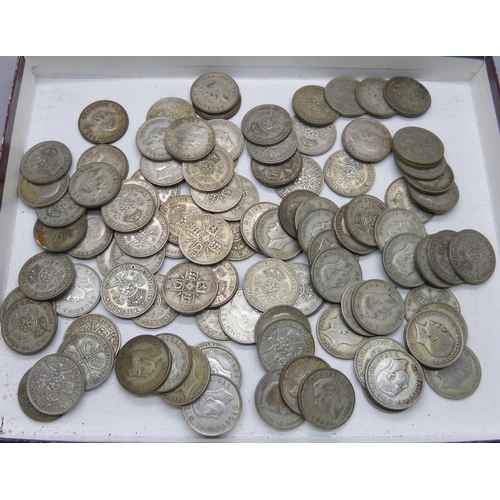 1057 - 1920 to 1946 GB two shillings/one florin coins, 1116g