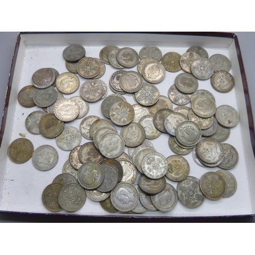 1058 - 1920 to 1946 GB two shillings/one florin coins, 1108g