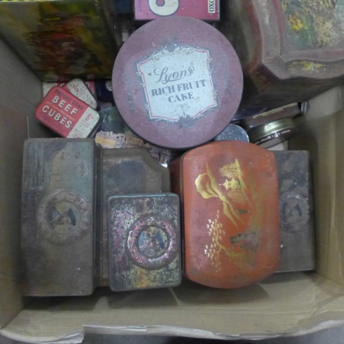 1091 - A collection of vintage tins including Oxo and John Players **PLEASE NOTE THIS LOT IS NOT ELIGIBLE F... 