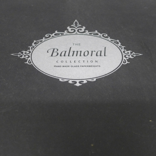 1098 - The Balmoral Collection, a box set of three glass paperweights **PLEASE NOTE THIS LOT IS NOT ELIGIBL... 