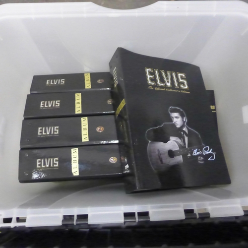 1105 - Two boxes of Elvis Presley magazines, Elvis, The Man and His Music and other books and magazines **P... 