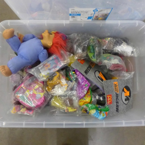 1112 - Two large boxes of McDonalds toys; 1990s-2000s, many still in packets **PLEASE NOTE THIS LOT IS NOT ... 