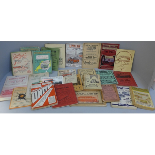 659 - Twenty-six bus and coach company timetables, 1921-1939