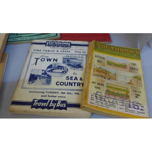 659 - Twenty-six bus and coach company timetables, 1921-1939