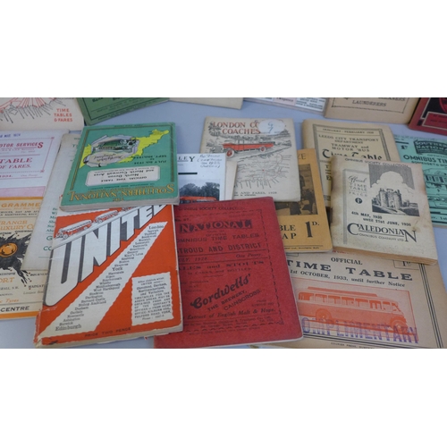 659 - Twenty-six bus and coach company timetables, 1921-1939