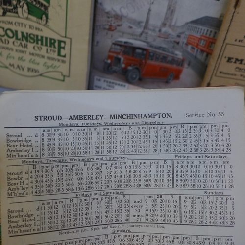 659 - Twenty-six bus and coach company timetables, 1921-1939