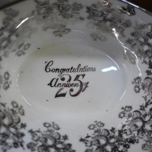 664 - A collection of Royal Albert Anniversary china; 50th Anniversary six rectangular dishes, two oval di... 