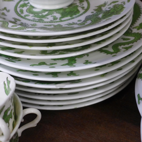 677 - Coalport Green Dragon tea and dinnerwares and a Royal Worcester Green Dragon dish **PLEASE NOTE THIS... 