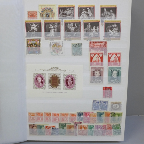 680 - A stock book of Austria stamps, postal history and first day covers