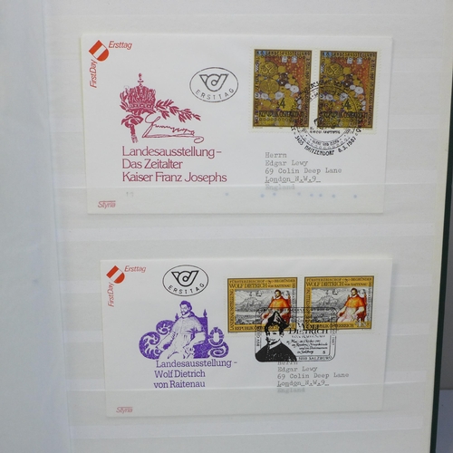 680 - A stock book of Austria stamps, postal history and first day covers