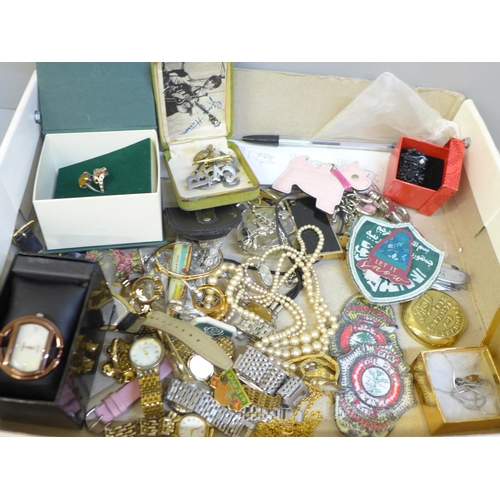 683 - Costume jewellery and wristwatches, etc.