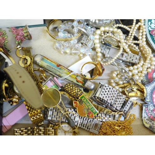 683 - Costume jewellery and wristwatches, etc.