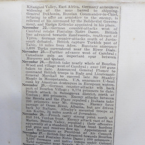 685 - A complete Diary of The First World War - Naval and Military Operations, an album of newspaper clipp... 