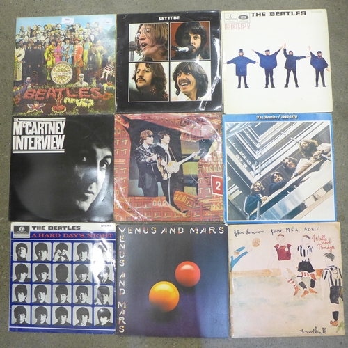 693 - Twelve The Beatles and solo Beatles LP records