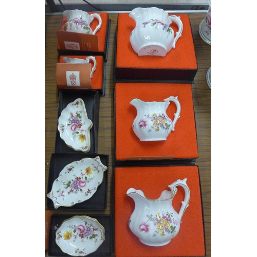 700C - Royal Crown Derby Derby Posies jugs and pin dishes, boxed