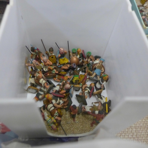 700G - A large collection of painted metal gaming figures including Hinchliffe models, soldiers, cavalrymen... 