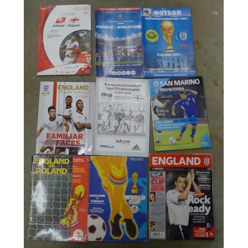 709 - Football memorabilia; a large box of programmes for England games (home and away), 1960 onwards