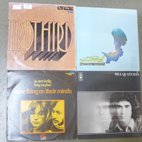 736 - Four LP records including Soft Machine, Jo-Ann Kelly and Tony McPhee