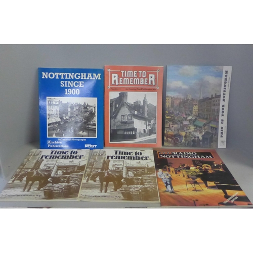 747 - A collection of Nottingham ephemera, books including Victorian Nottingham volumes 1-9 and Edwardian ... 