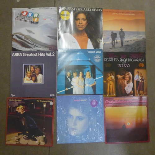 749 - Twenty-one LP records including The Beatles, ABBA, Cliff Richard, etc.