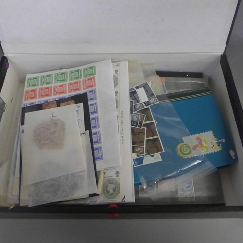 750 - Stamps; an assortment of GB stamps, covers, etc., in box file