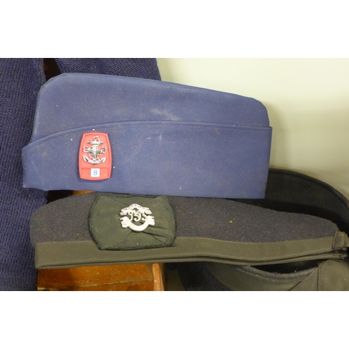 761 - The Boys' Brigade, hats, sweater, belt, badges, a The Duke of Edinburgh's Award Record Book, etc.