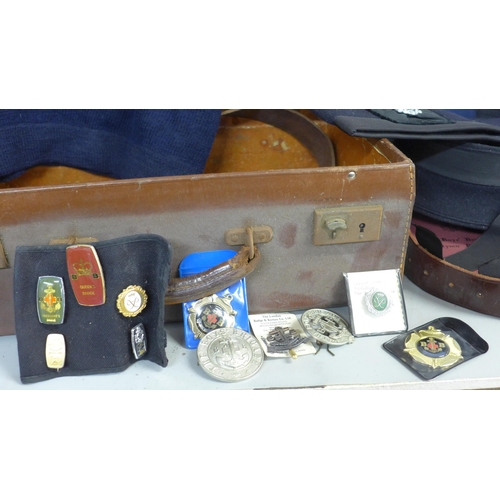 761 - The Boys' Brigade, hats, sweater, belt, badges, a The Duke of Edinburgh's Award Record Book, etc.