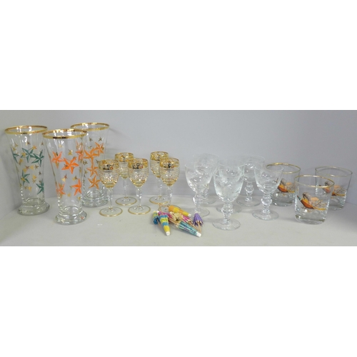 767 - Six Babycham glasses and a collection of other retro glassware **PLEASE NOTE THIS LOT IS NOT ELIGIBL... 