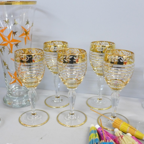 767 - Six Babycham glasses and a collection of other retro glassware **PLEASE NOTE THIS LOT IS NOT ELIGIBL... 