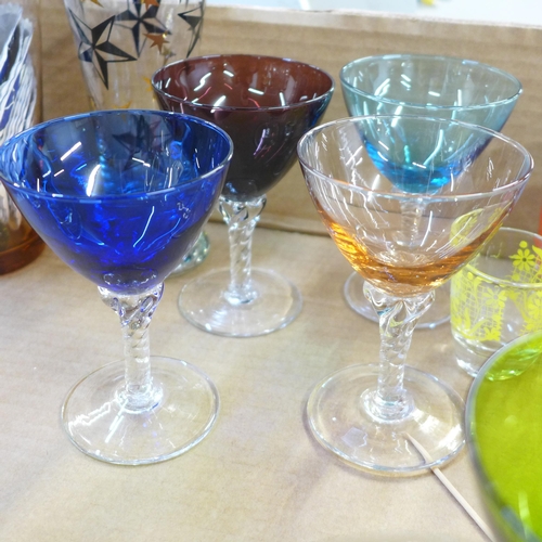 767 - Six Babycham glasses and a collection of other retro glassware **PLEASE NOTE THIS LOT IS NOT ELIGIBL... 