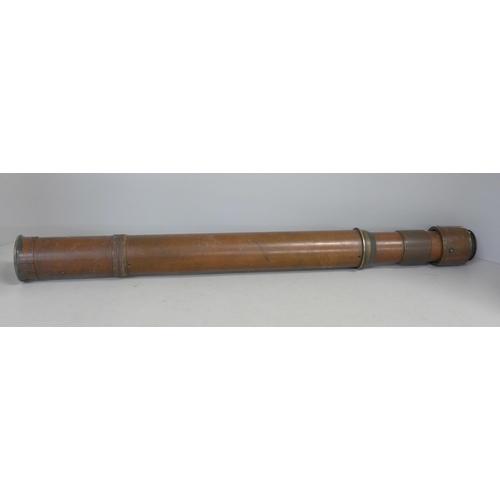 794 - A 1902 brass telescope marked W. Ottway & Co. and Everard & Co. Smethwick