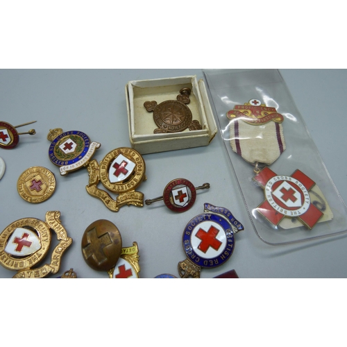 851 - WWII British Red Cross badges and medals