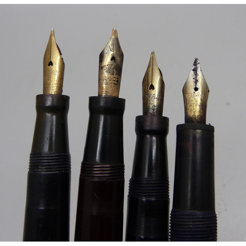 857 - Ink pens including three with 14ct gold nibs