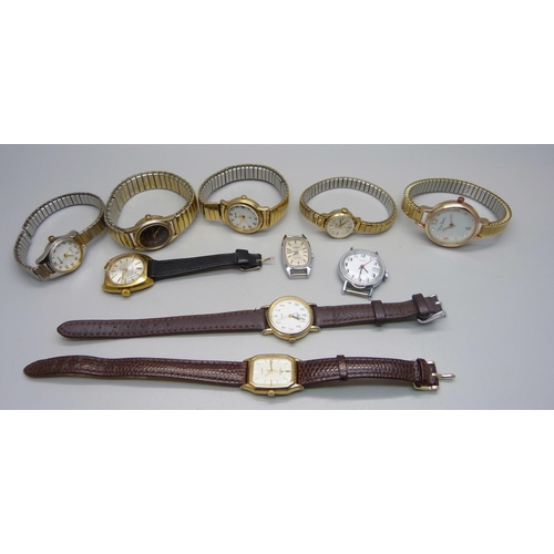 918 - Ten lady's wristwatches including Sekonda and Lorus, (one with loose second hand)