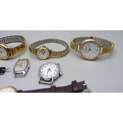 918 - Ten lady's wristwatches including Sekonda and Lorus, (one with loose second hand)