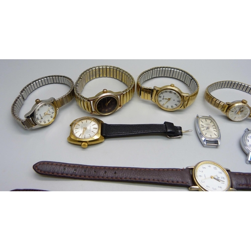 918 - Ten lady's wristwatches including Sekonda and Lorus, (one with loose second hand)