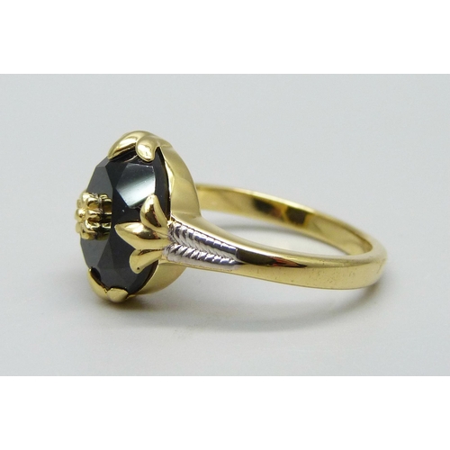 943 - A silver gilt, black spinel Midas ring, P, with certificate