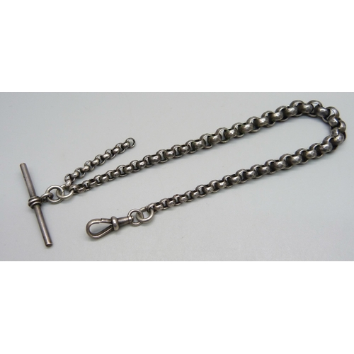 944 - A silver watch chain, 30g