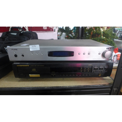 2176 - A Marantz compact disc player (model CD-63MkII) and a Pure digital radio tuner (DRX-701ES)