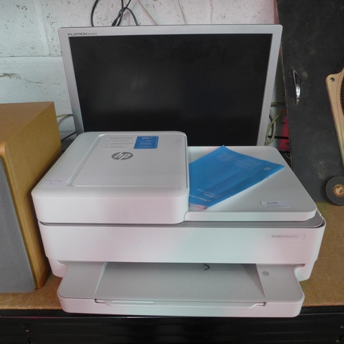 2198 - An HP Envy pro 6400 printer and an LG Flatron minitor