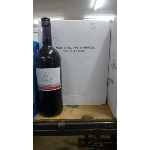 2401 - A case of 6 x 1 litre bottles of Montepulciano D'abruzzo red wine