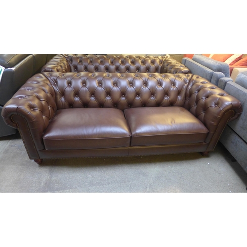 1494 - Allington Three Seater Brown Leather Sofa (model:- 581LS), original RRP £1666.66 + VAT * This lot is... 