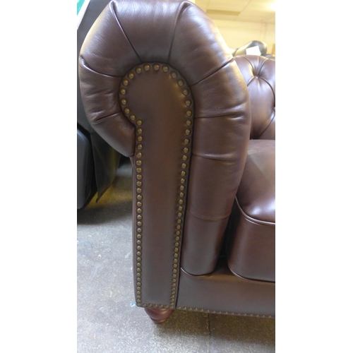 1494 - Allington Three Seater Brown Leather Sofa (model:- 581LS), original RRP £1666.66 + VAT * This lot is... 