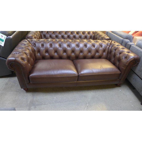 1495 - Allington Three Seater Brown Leather Sofa (model:- 581LS), original RRP £1666.66 + VAT * This lot is... 