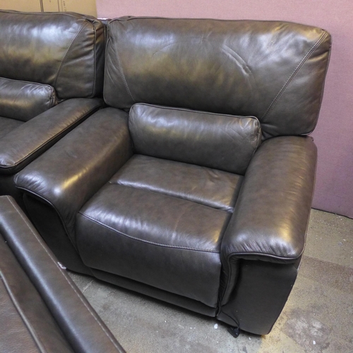 1503 - Maxwell Grey Leather Recliner, original RRP £666.66 + VAT * This lot is subject to VAT     (4193-31)