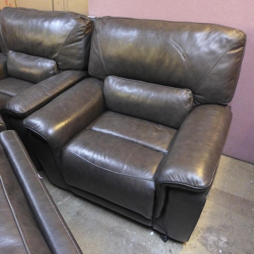 1504 - Maxwell Grey Leather Recliner, original RRP £666.66 + VAT * This lot is subject to VAT     (4193-30)