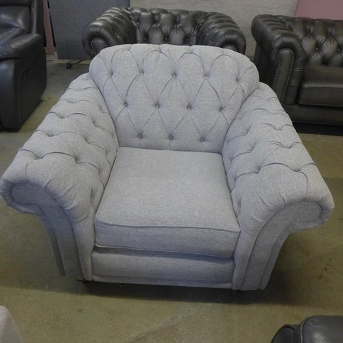 1514 - Bordeaux Grey Fabric Button Back 'Mushroom' Chair, original RRP £583.33 + VAT * This lot is subject ... 