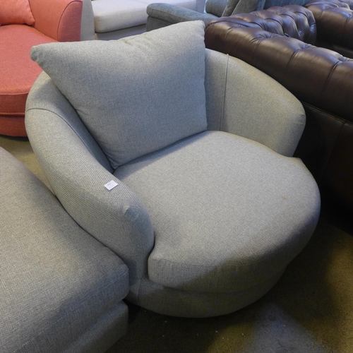 1527 - A grey hopsack swivel chair