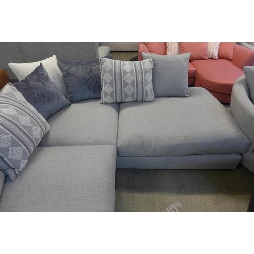 1528 - A grey hopsack corner sofa